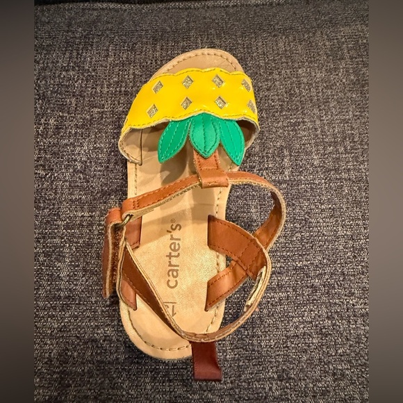 Carter's Vibrant Yellow and Green Pineapple Sandals/size 13 - Picture 5 of 11